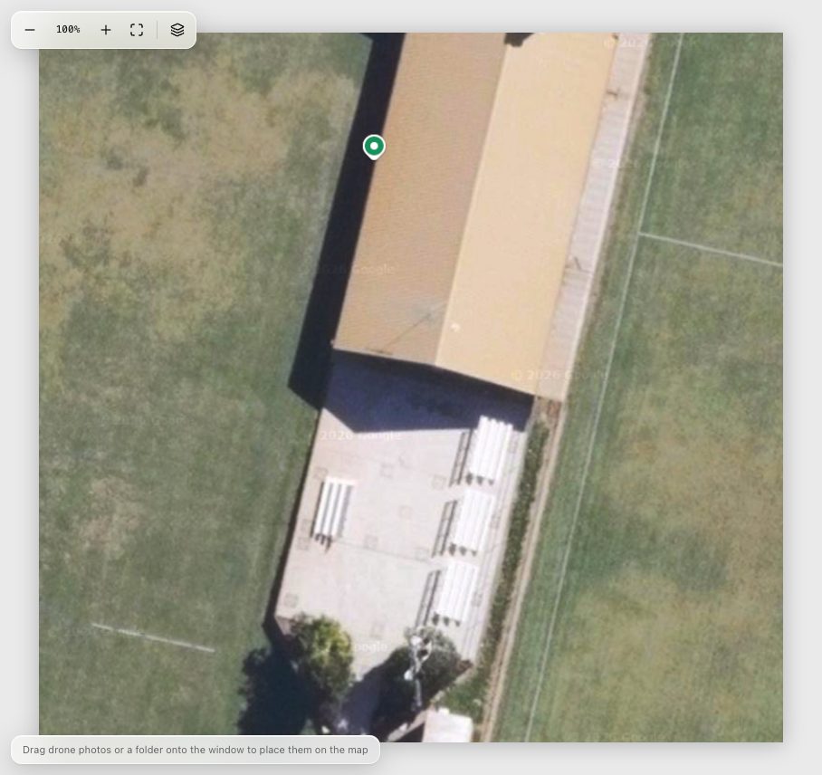 A drone overview of a roof used as the map